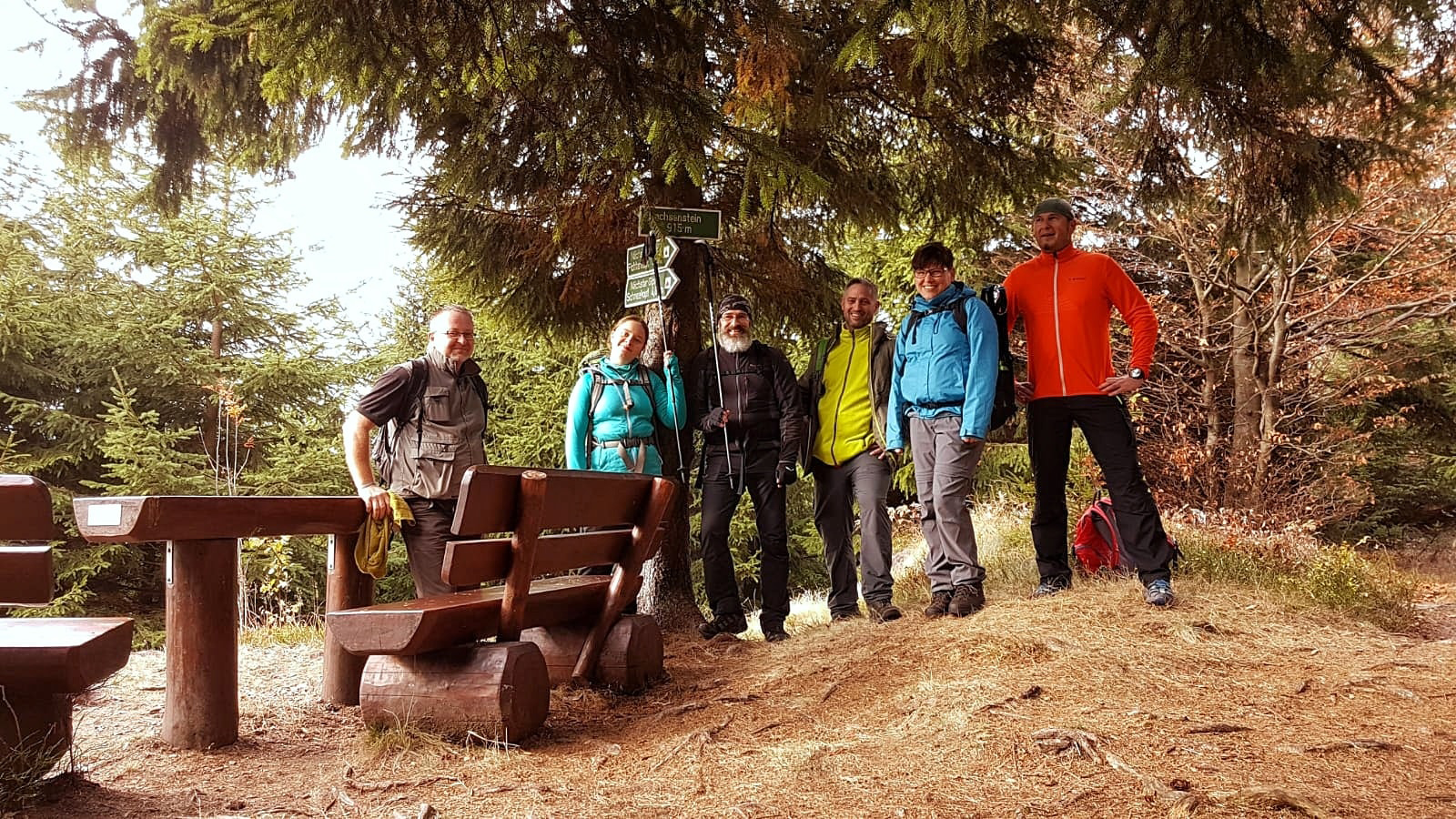 Der höchste Punkt der Tour, der Sachsenstein auf 915 Meter Höhe, ist erreicht