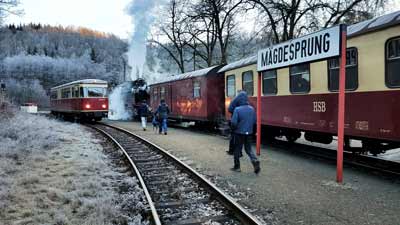 Der Bahnhof der Selketalbahn in Mägdesprung