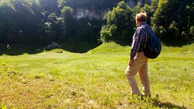 Der Rastplatz am Bauerngraben bietet einen vorzüglichen Blick auf die Kulisse 