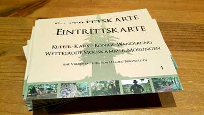 Die Eintrittskarte für die Kupfer-, Karst- und Königetour